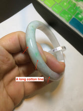 Load image into Gallery viewer, 57.9mm Certified Type A 100% Natural sunny green/purple/white Jadeite Jade bangle U87-0992