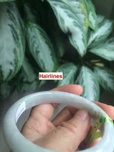 Load image into Gallery viewer, 57.8mm certified type A 100% Natural light green/purple Jadeite Jade bangle Q20-5749