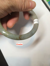 Load image into Gallery viewer, 53mm certified Type A 100% Natural green/brown round cut Jadeite Jade bangle AD85-1438