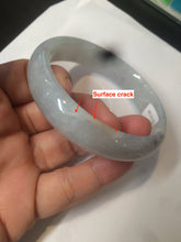 Load image into Gallery viewer, 56.6mm Certified type A 100% Natural watery light green/gray Jadeite Jade bangle J105-7280