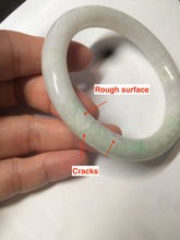 Load image into Gallery viewer, 57mm Certified type A 100% Natural sunny green/purple/white round cut Jadeite Jade bangle W71-6536