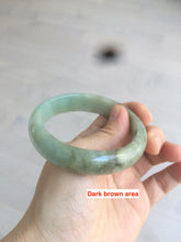 Load image into Gallery viewer, 56.8mm certified Type A 100% Natural green/brown/black Jadeite Jade bangle AR14-4311