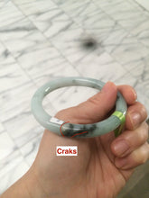 Load image into Gallery viewer, 56.7mm certified type A 100% Natural light/dark green round cut Jadeite Jade bangle Q57-3070