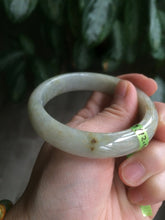 Load image into Gallery viewer, 54.7mm certified 100% natural type yellow/green jadeite jade bangle Z92-8520
