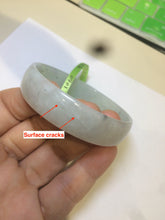 Load image into Gallery viewer, 52.7mm certified Type A 100% Natural white light green/white/black thin Jadeite Jade bangle AJ19-1060