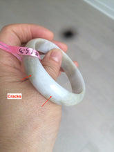 Load image into Gallery viewer, 52mm certified Type A 100% Natural green/purple oval Jadeite Jade bangle AQ40