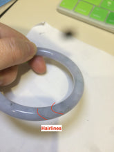 Load image into Gallery viewer, 54mm Certified Type A 100% Natural super light purple/white round cut Jadeite Jade bangle AK23-0024