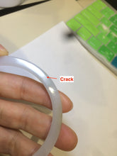 Load image into Gallery viewer, 61.5mm Certified Type A 100% Natural white/brown super thin style Jadeite bangle M53