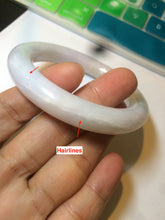 Load image into Gallery viewer, 53.8mm Certified type A 100% Natural light purple white chubby round cut Jadeite Jade bangle AS6-5121