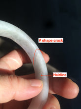 Load image into Gallery viewer, 57.5mm Certified Type A 100% Natural light green/purple/red Jadeite Jade bangle AC62-0052