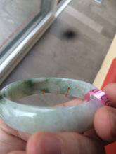 Load image into Gallery viewer, 51.5mm 100% natural Type A green/purple oval jadeite jade bangle B36