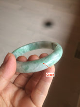 Load image into Gallery viewer, 54.5mm Type A 100% Natural sunny green/white Jadeite Jade bangle AT29-2409
