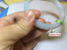 Load image into Gallery viewer, 53.4mm 100% natural Type A green/white jadeite jade bangle G73
