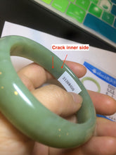 Load image into Gallery viewer, 55.5mm certified 100% Natural green/yellow nephrite Jade bangle HE17-8450