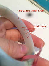 Load image into Gallery viewer, 53mm 100% natural Type A light yellow/green/white jadeite jade bangle U5