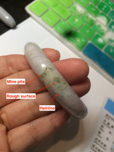 Load image into Gallery viewer, 53.8mm certified Type A 100% Natural light green/purple/brown Jadeite Jade bangle AT43-1650