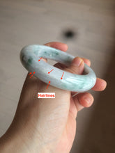 Load image into Gallery viewer, 56.5mm certified Type A 100% Natural green/white chubby Jadeite Jade bangle AF1-4612