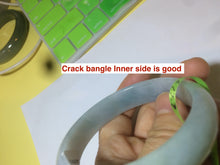 Load image into Gallery viewer, 56.7mm certified type A 100% Natural light green/blue Jadeite Jade bangle AB2-1325