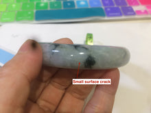 Load image into Gallery viewer, 58.5mm certificated Type A 100% Natural green/white Jadeite Jade bangle L86-1287