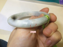 Load image into Gallery viewer, 56.6mm type A 100% Natural white/light green/yellow jadeite jade bangle AC18