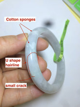 Load image into Gallery viewer, 57.7mm Type A 100% Natural green/white jadeite jade bangle Q30-5744