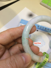 Load image into Gallery viewer, 52mm certified Type A 100% Natural green/orange/white round cut Jadeite Jade bangle R72-5679