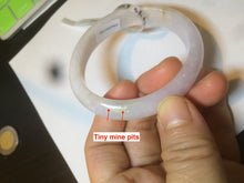 Load image into Gallery viewer, 50mm Certified Type A 100% Natural white/purple oval Jadeite Jade bangle L124-7903