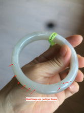Load image into Gallery viewer, 58.5mm Certified Type A 100% Natural super icy gray/white nephrite Jade bangle HE39-2070