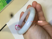 Load image into Gallery viewer, 55mm Certified type A 100% Natural light green/white Jadeite bangle AE38-9280