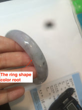 Load image into Gallery viewer, 57.4mm certified Type A 100% Natural light green/purple/gray Jadeite Jade bangle AM39-0734