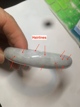 Load image into Gallery viewer, 58.3mm certified Type A 100% Natural green/white/super light purple Jadeite bangle AF70-9555
