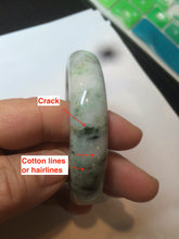 Load image into Gallery viewer, 58mm Certified type A 100% Natural green/white (windflowers, 小碎花) Jadeite Jade bangle AM70-9154