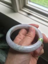 Load image into Gallery viewer, 57.8mm certified type A 100% Natural light green/purple Jadeite Jade bangle Q20-5749