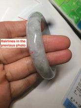 Load image into Gallery viewer, 54.5mm certified Type A 100% Natural green/purple/white  jadeite jade bangle S50-7163