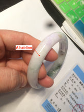 Load image into Gallery viewer, 54.5mm certified Type A 100% Natural green/purple/yellow (FU LU Shou)  jadeite jade bangle AB71-9798