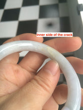 Load image into Gallery viewer, 54.2mm Certified 100% natural Type A light purple/white round cut jadeite jade bangle D49-9551