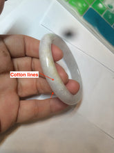 Load image into Gallery viewer, 50mm Certified Type A 100% Natural icy watery green white oval Jadeite Jade bangle D65-2850