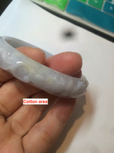 Load image into Gallery viewer, 51mm Certified Type A 100% Natural light purple white vintage style Jadeite Jade oval bangle AM38-0157