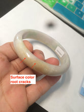 Load image into Gallery viewer, 56.5mm certified 100% natural Type A sunny green/brown/orange (Fu Lu Shou) jadeite jade bangle AC58-2477