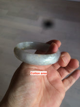 Load image into Gallery viewer, 49mm Certified Type A 100% Natural icy light green/white/purple oval Jadeite Jade bangle etsy AT31-0627