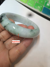 Load image into Gallery viewer, 53.5mm certified 100% natural Type A green/purple/white jadeite jade bangle AB90-1704