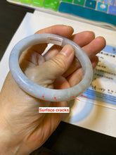 Load image into Gallery viewer, 58mm certified type A 100% Natural light purple white jadeite jade bangle AS8-0934