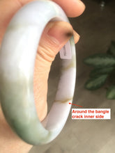Load image into Gallery viewer, 55mm Certified 100% natural Type A green/purplejadeite jade bangle R77-2597