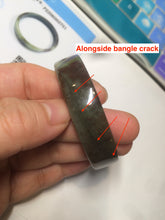 Load image into Gallery viewer, 51mm certified Type A 100% Natural sugar brown square Jadeite Jade bangle H152-2751