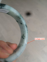 Load image into Gallery viewer, 56.7mm certified 100% natural type A icy watery green flying flowers jadeite jade bangle AS66-1633