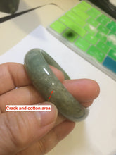 Load image into Gallery viewer, 54.5mm Certified Type A 100% Natural green oval Jadeite Jade bangle L105-2899