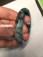 Load image into Gallery viewer, 55.5mm Certified 100% Natural type A dark green/green Jadeite Jade bangle AB68-9800