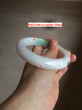 Load image into Gallery viewer, 61.4mm Certified Type A 100% Natural green/white Jadeite Jade bangle AT4-0656