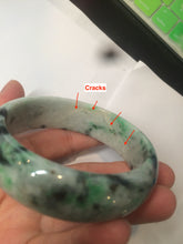 Load image into Gallery viewer, 58mm Certified Type A 100% Natural light sunny green/dark green Jadeite Jade bangle J102-4120