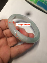 Load image into Gallery viewer, 54mm certified Type A 100% Natural watery sunny green/white  jadeite jade bangle AB78-5444